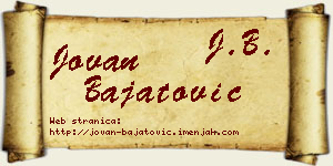 Jovan Bajatović vizit kartica
